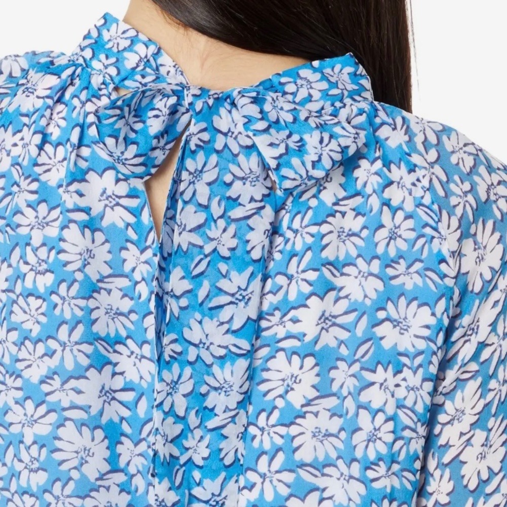 Lilly Pulitzer Ellie Lynn Long Sleeve Top Floral Palm Beach Petals Sz 6 NWT Blue - Picture 4 of 6
